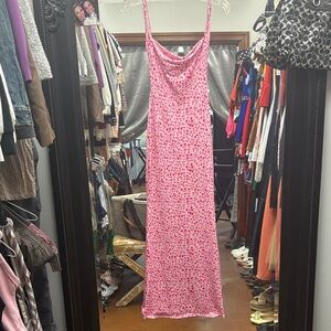Pink and Red Floral Slip Dress